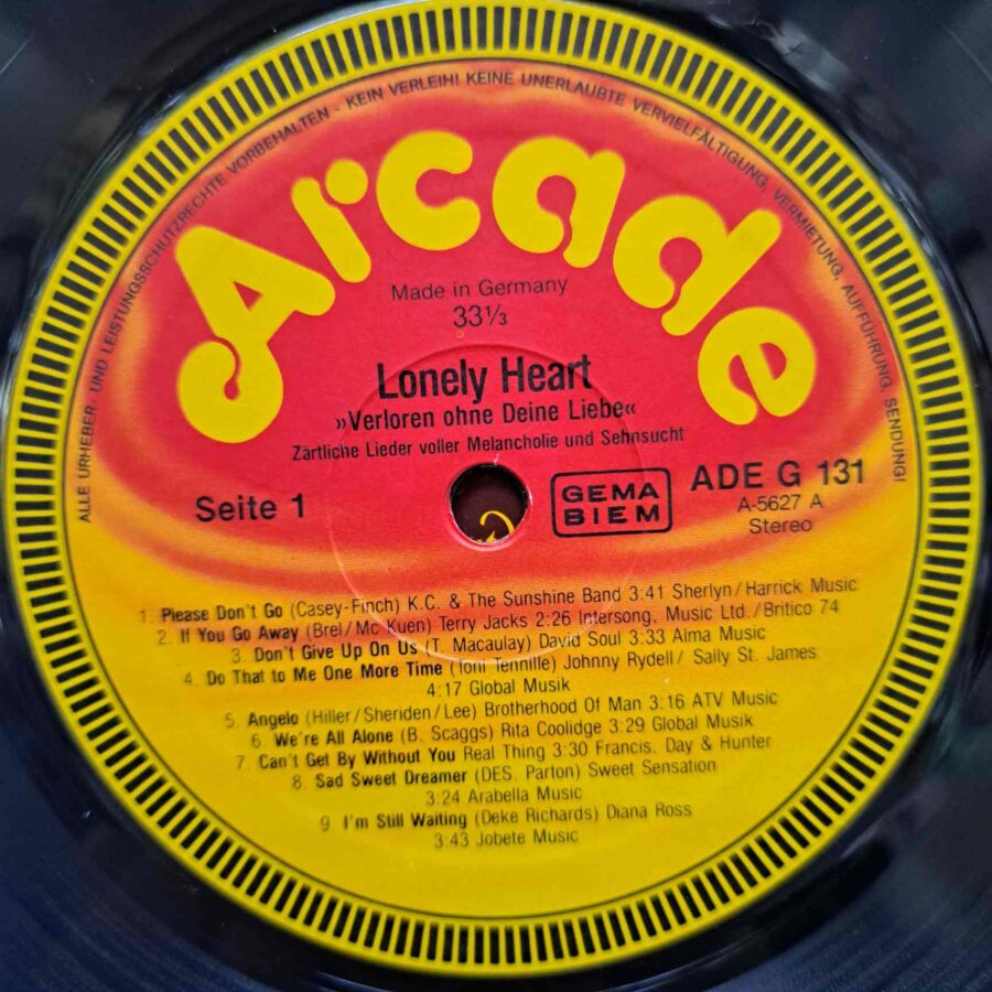 Lonely Heart – Disc Vinil LP VG+ (lotI) - Real Thing, Dr. Hook, Sweet Sensation, Diana Ross, Billy Paul