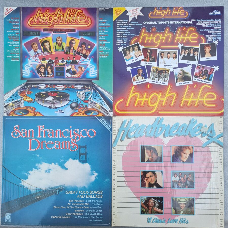 Lot 4 LP compilatii Disc VINIL LP (DM20) Dire Straits, Phil Collins, F. R. David, Nazareth, Depeche Mode, Air Suppli, Sade, Level 42, Michael Jackson