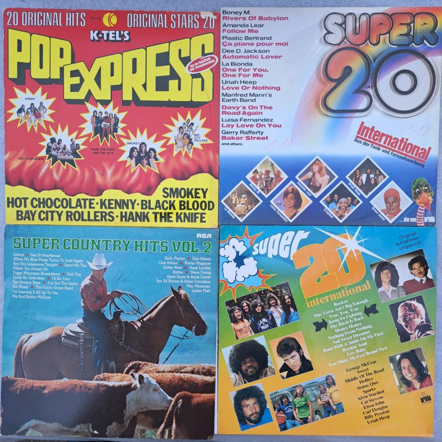 Lot Compilatii 4 bucati Country Pop-Rock Soul Disco ... Disc VINIL LP VG VG+ (DM16) Boneym - Amanda Lear - Uriah Heep - Status Quo - Joan Baez - Dolly Parton = Hank Locklin ...
