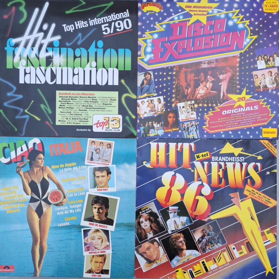 Lot Compilatii 4 bucati Country Pop-Rock Soul Disco ... Disc VINIL LP VG VG+ (DM19) Gary Moore - Snap - Alannah Miles - Roxette - Guru Josh - Smokie - Racey - Omd - Michael Cretu - Ub40 - Cube - Ryan Paris - Nino De Angelo - Sandra - Gazebo -