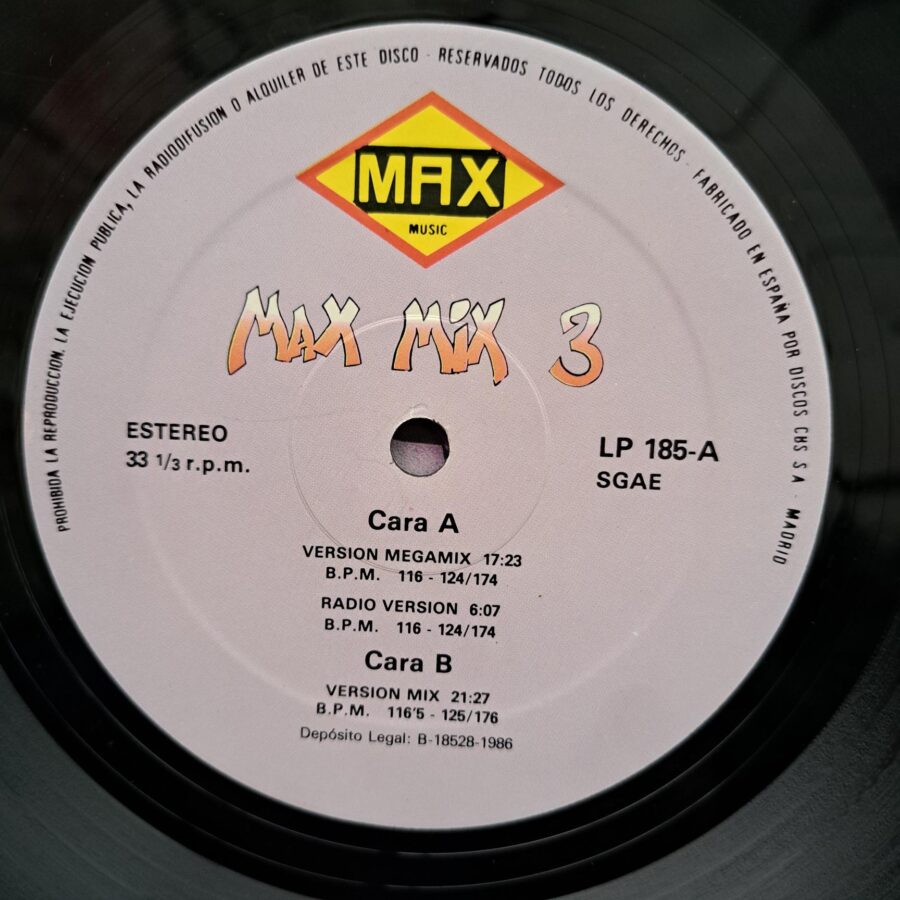Max Mix 3 MAXMIX (El Tercer Megamix Espanol) Disc VINIL LP VG (box5) (2) Max Mix 3 MAXMIX (El Tercer Megamix Espanol) Disc VINIL LP EX