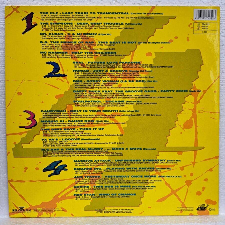 Maxi Dance Sensation 4 Disc VINIL 2LP VG+ The KLF - Dr. Alban - B.G. The Prince Of Rap - Mc Hammen - Candyman - Seal - Desire .... rezervat