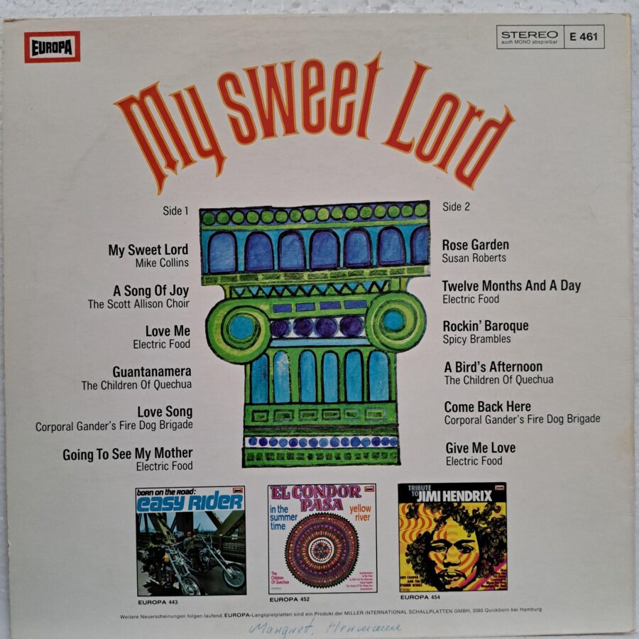 My Sweet Lord Disc VINIL LP VG Electric Food - Susan Roberts - The Scott Allison Choir - The Children Of Quechua - Corporal Gander's Fire Dog Brigade Corporal Gander's Fire Dog Brigade