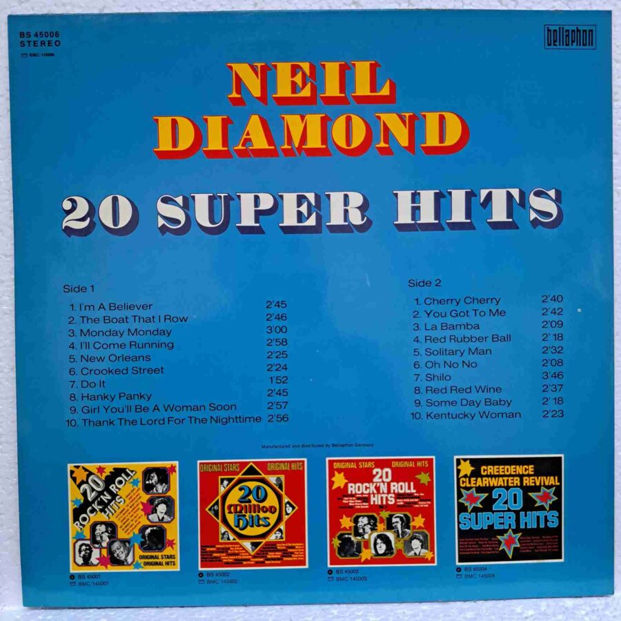 Neil Diamond – 20 Super Hits - Disc Vinil LP VG+ (lotM)