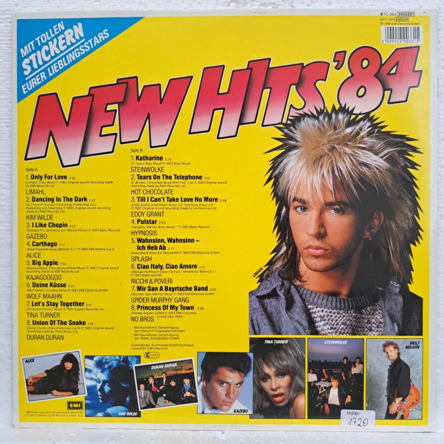 New Hits '84 Disc VINIL LP VG+ (box5) Hot Chocolate, Kim Wilde, Limahl , Gazebo, Tina Turner, Duran Duran, Steinwolke ...