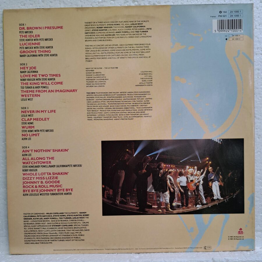 Night Of The Guitar Live! – Disc Vinil 2LP VG+ (lotB) - – Pete Haycock, Steve Hunter, Randy California, Robby Krieger, Ted Turner, Andy Powell, Leslie West, Steve Howe, Alvin Lee