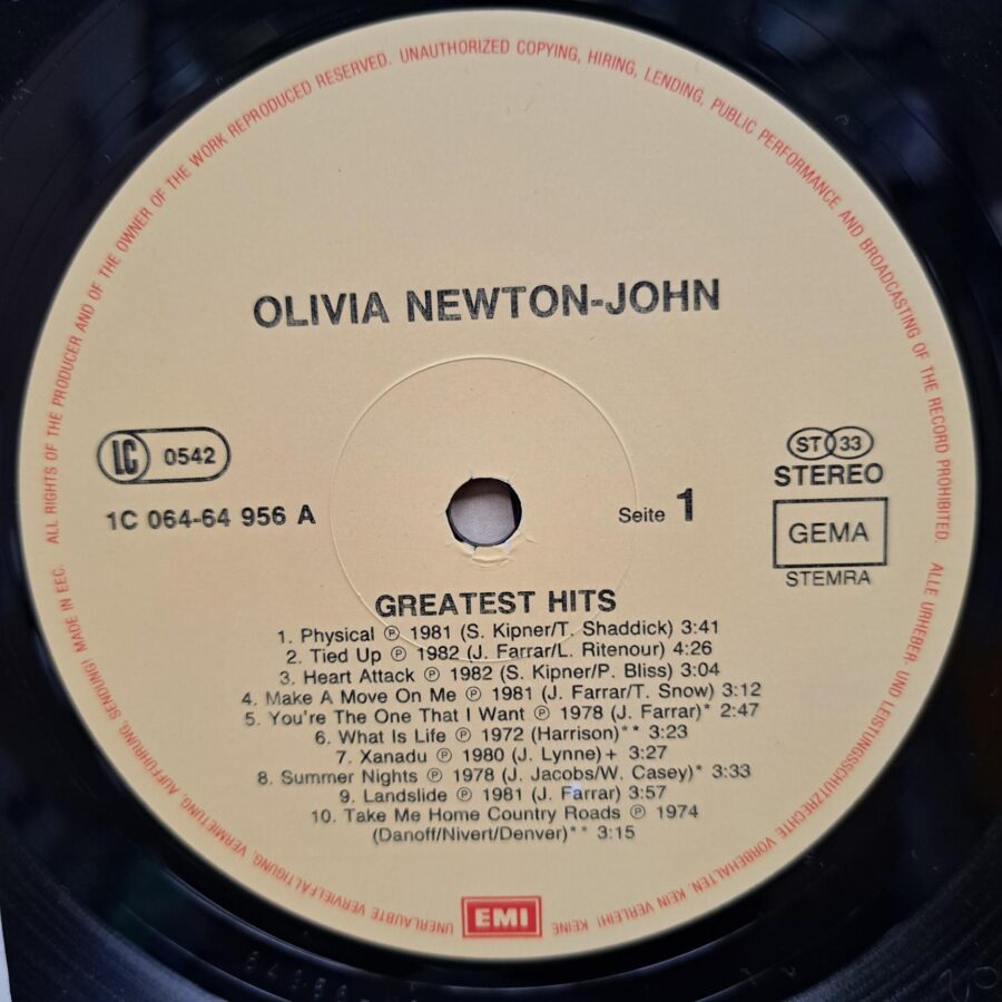 Olivia Newton-John – Greatest Hits Disc Vinil LP VG+ (lotC)
