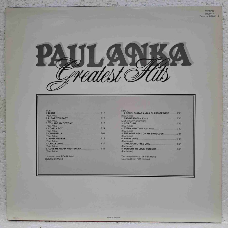 Paul Anka – Greatest Hits - Disc Vinil LP VG+ (lotM)
