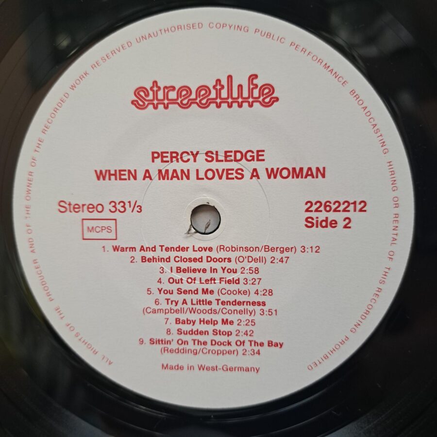 Percy Sledge – When A Man Loves A Woman (18 Greatest Hits) – Disc Vinil LP VG+ (lotB)
