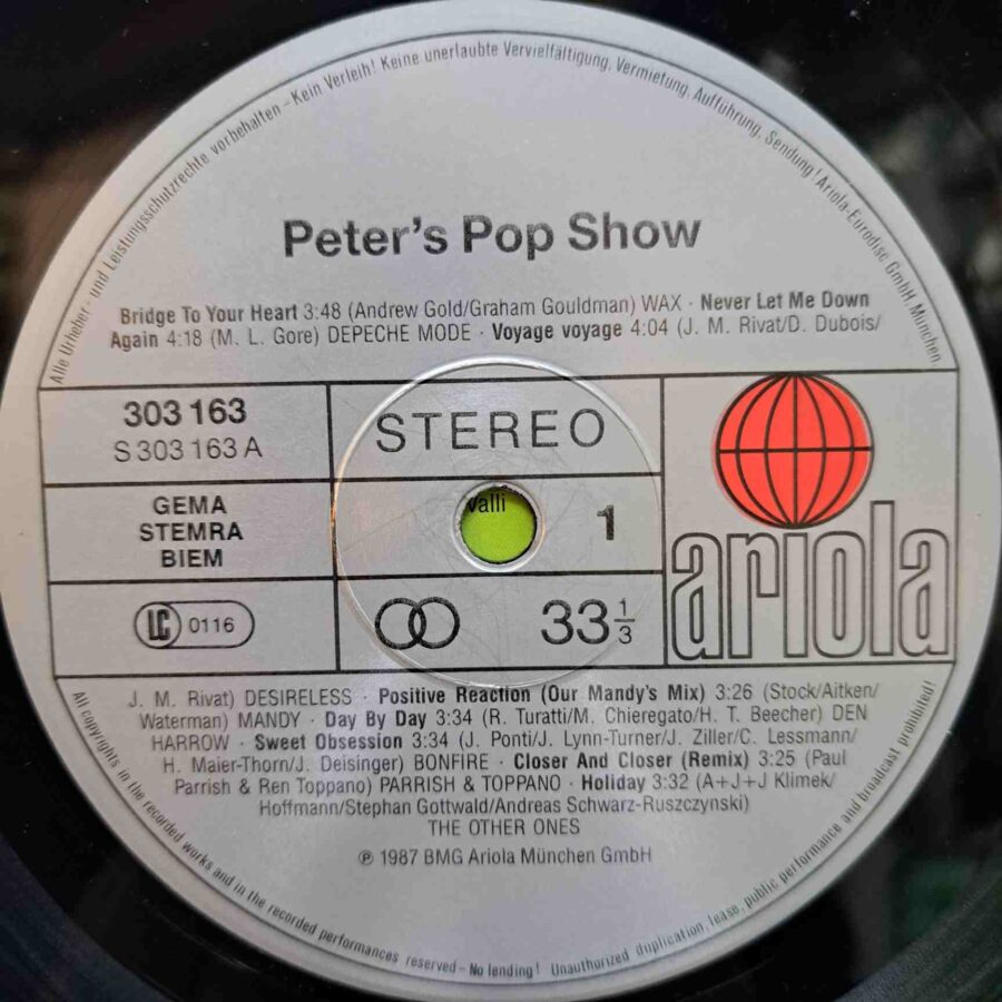 Peter's Pop-Show – Depeche Mode, Mandy, Saga, Dalbello, Den Harrow – Disc Vinil 2LP VG VG+ (lotH) - 303 165