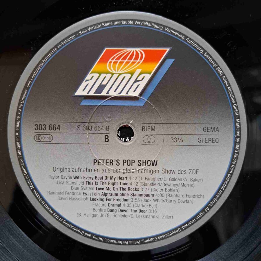 Peter's Pop Show – Depeche Mode, Roxette, David Hasselhoff, Blue System, Tina Turner - Disc Vinil 2LP VG+ (lotM) - 303 664