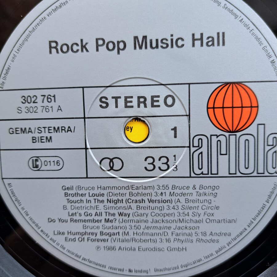 Rock - Pop - Music Hall Disc VINIL 2LP VG+ Chris Norman - C C Catch - Silent Circle - Phyllis Rhodes - Modern Talking - Bruce + Bongo ...