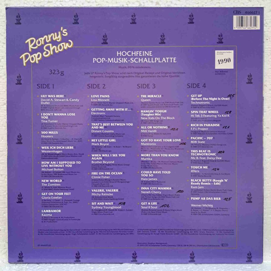 Ronny's Pop Show 15 - Disc Vinil 2LP VG+ (lotI) - Queen, Liza Minnelli, Gloria Estefan, Milli Vanilli,Technotronic
