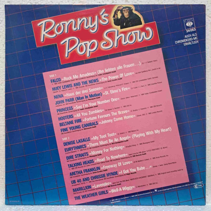 Ronny's Pop Show – Disc Vinil LP VG+ Falco, UB 40, Dire Straits, Princess, Eurythmics (LOT)