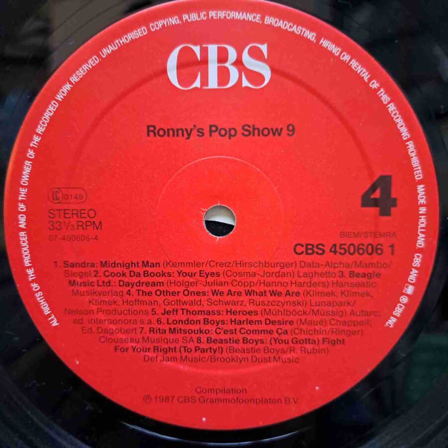 Ronny's Pop Show 9 – Disc Vinil 2LP VG+ (lotI) - Queen, Hot Chocolate, Genesis, Sandra, Europe