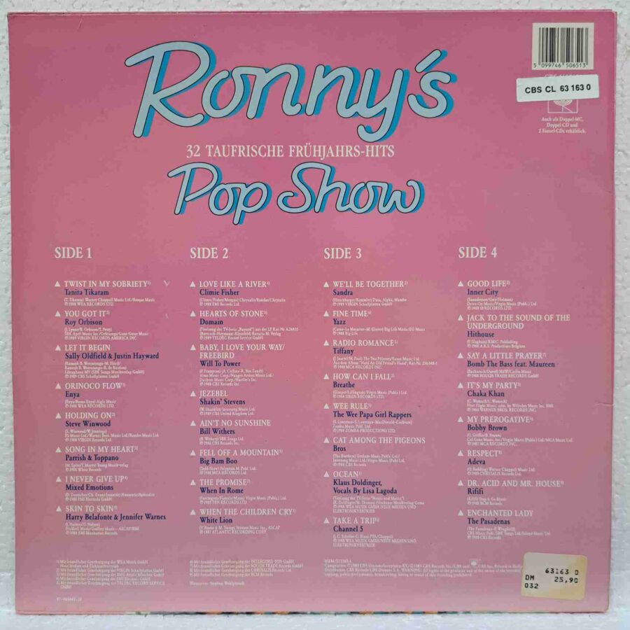 Ronny's Pop Show No. 13 - Tanita Tikaram, Enya, Sandra, Inner City - Disc Vinil LP VG+ (lotM)