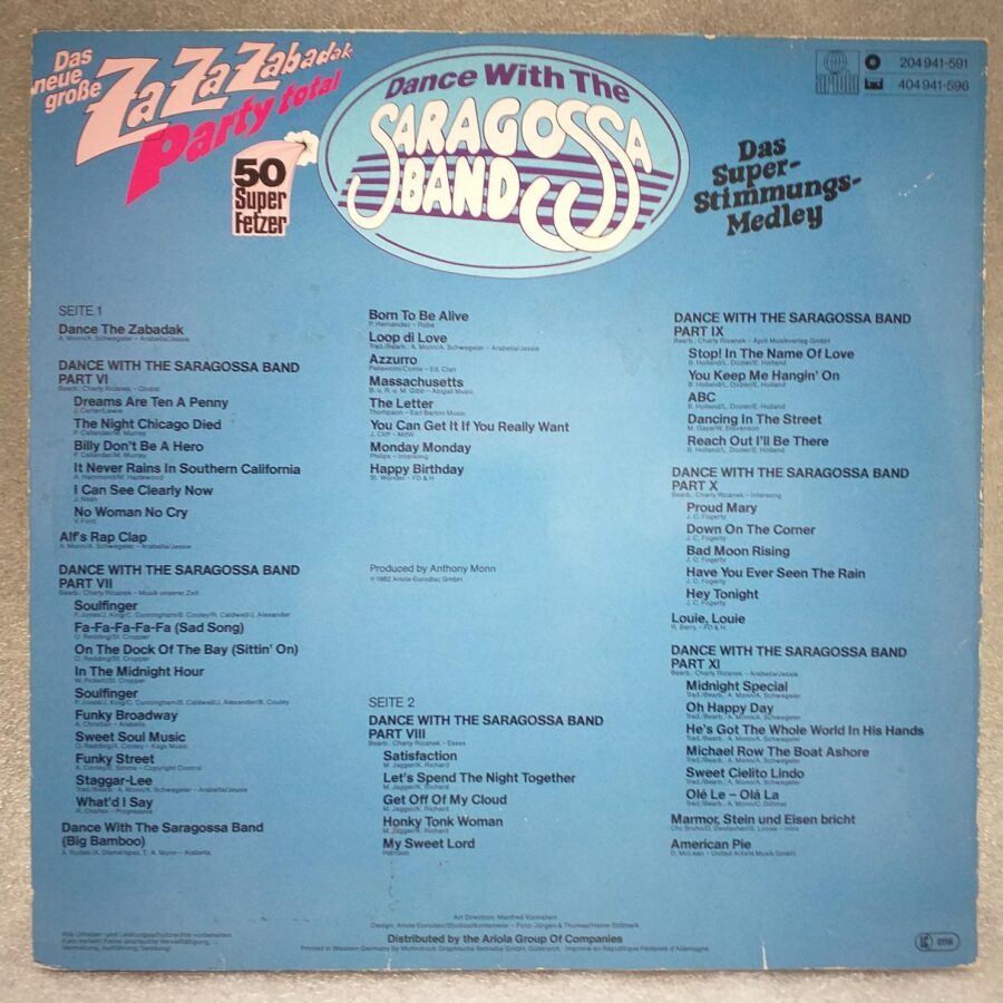 Saragossa Band – Za Za Zabadak - Party Total - 50 Super Fetzer - Dance With The Saragossa Band Disc VINIL LP VG+