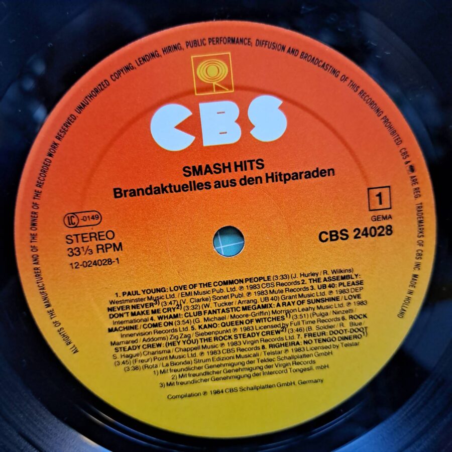 Smash Hits – Disc Vinil LP VG+ UB40, Wham!, Gazebo, Billy Joel, Righeira, Righeira