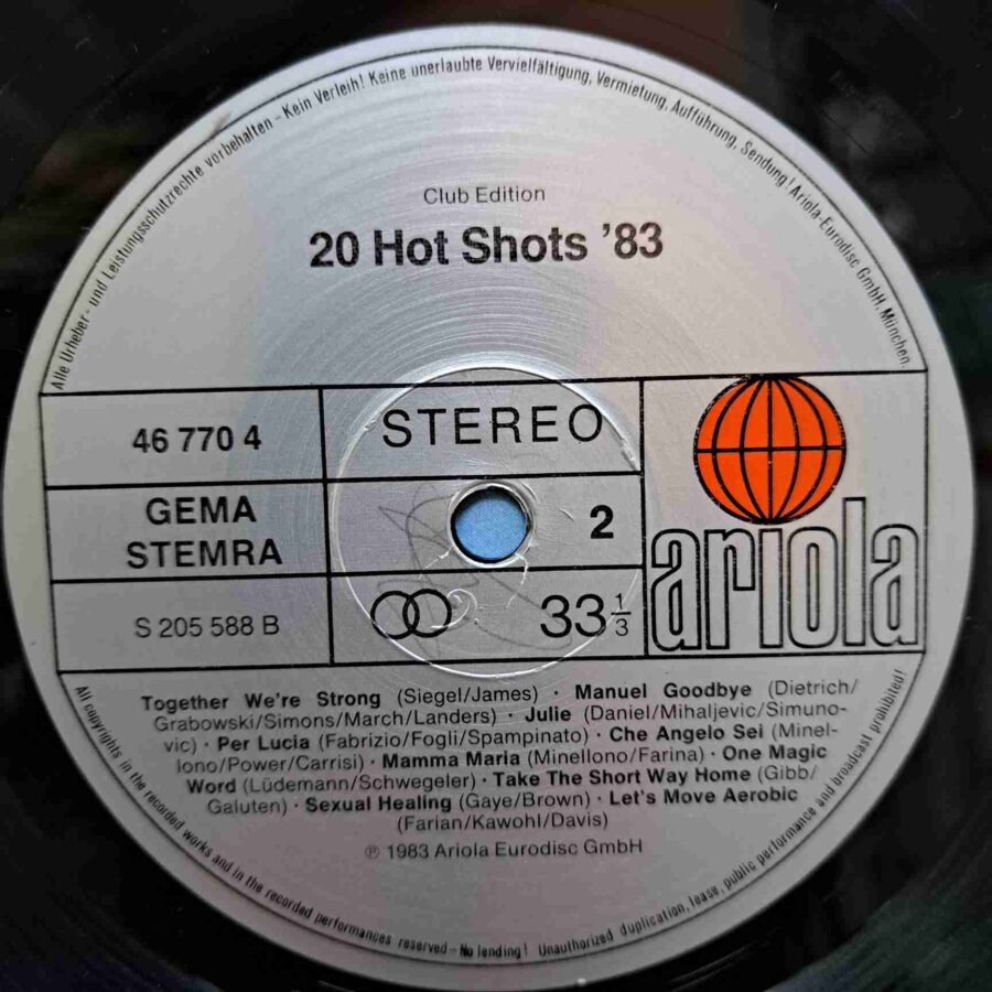 Super 20 - 20 Hot Shots '83 – Ricchi E Poveri, Al Bano & Romina Power, Icehouse, Heaven 17, Precious Wilson – Disc Vinil LP VG VG+ (lotH) - 46 770 4