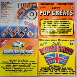 Super 20 Super 20, Pop Greats, Hit Parade, British Greats - 4 COMPILAȚII Discuri VINIL LP VG VG+ (Box 9 1:5) Bee Gees, Boney M, Beatles, Arthur Brown, Tommy James, La Bionda, Lemon Pippers, Amanda Lear