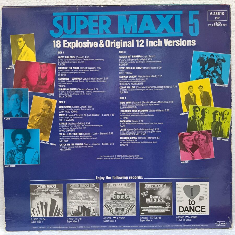 Super Maxi 5 COLORAT TRANSPARENT (Special DJ. Remix) – Disc Vinil 2LP VG (lotD) - Billy Ocean, P. Lion, Fun Fun, Melissa, Ellen Bernfeld, D. Train  rezervat  Cristian pana in data de 09 08, dupa aceasta data daca mai este puteti cumpara !