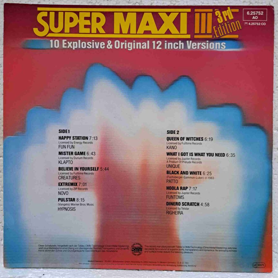 Super Maxi III (Dance M.I.X.E.S.) - Fun Fun, Kano, Patto, Funtoms, Righeira - Disc Vinil LP VG+ (lotM) - 6.25752