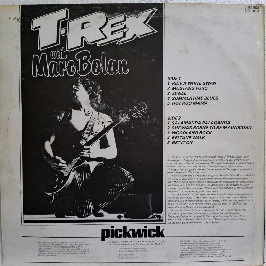 T-Rex With Marc Bolan – The Greatest Hits Vol. 1 – Disc Vinil LP VG VG+ (lotB)