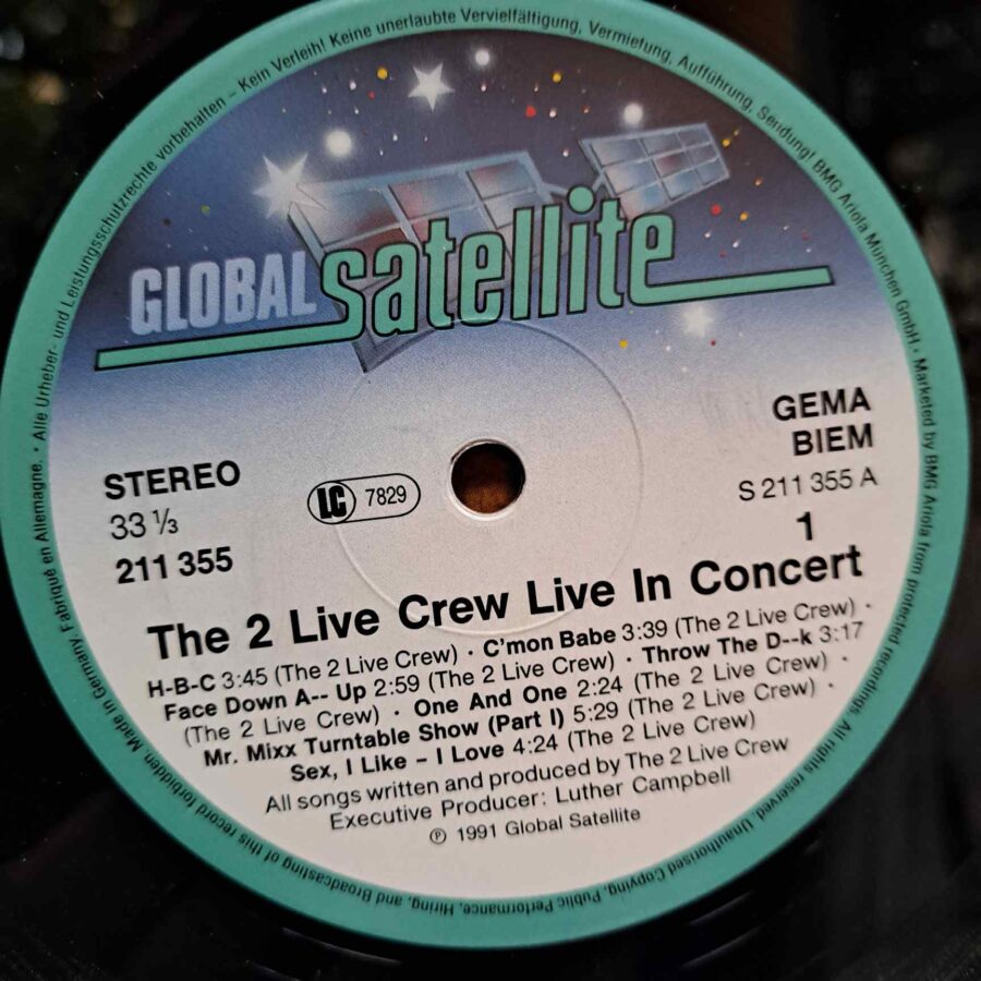 The 2 Live Crew – Live In Concert – Disc Vinil LP VG+ (lotG)