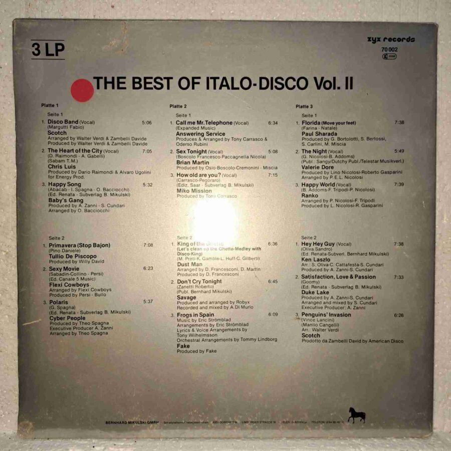 The Best Of Italo-Disco Vol. 2 – Scotch, Tullio De Piscopo, Brian Martin, Dust Man, Paul Sharada, Ken Laszlo – Disc Vinil 3LP VG+ (lotI) - resigilat - 70 002