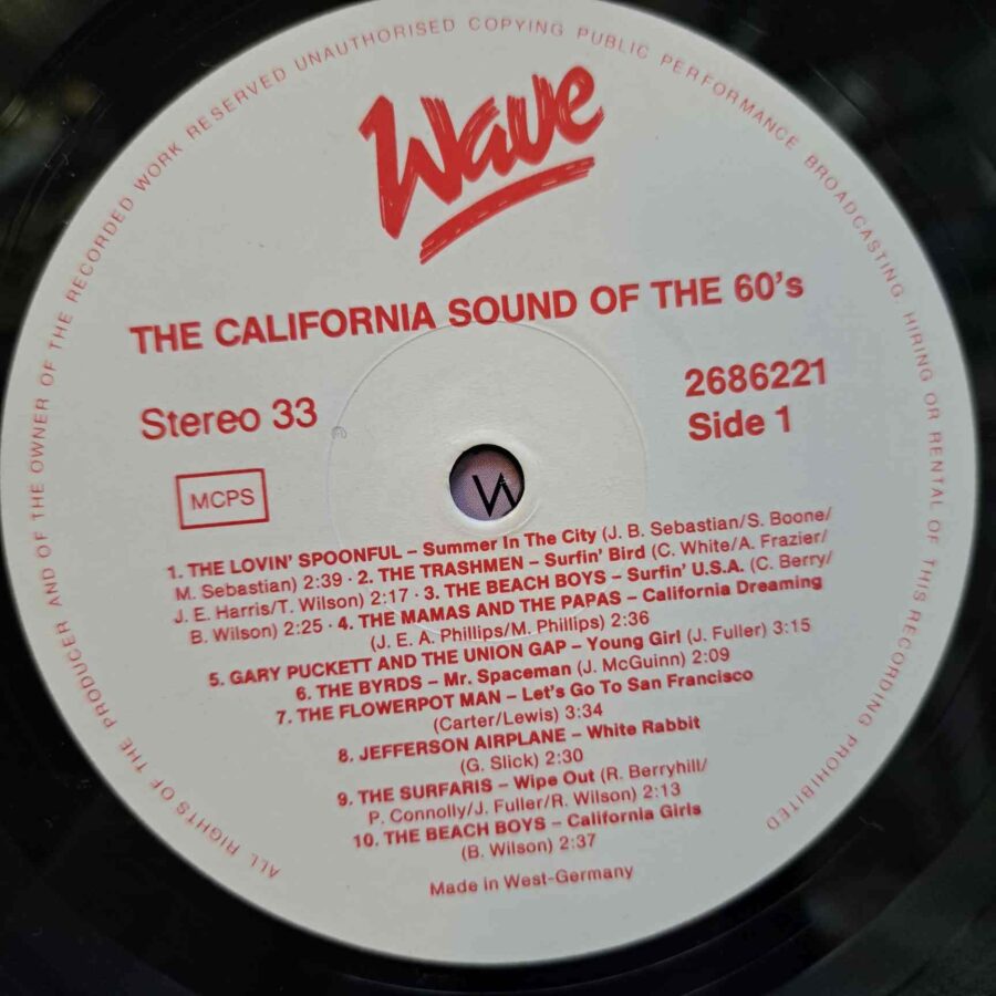 The California Sound Of The 60's – The Beach Boys, The Byrds, Sonny & Cher, Billy Joe Royal, Jan & Dean Disc – Vinil LP VG VG+ (lotH) - LP 2686221