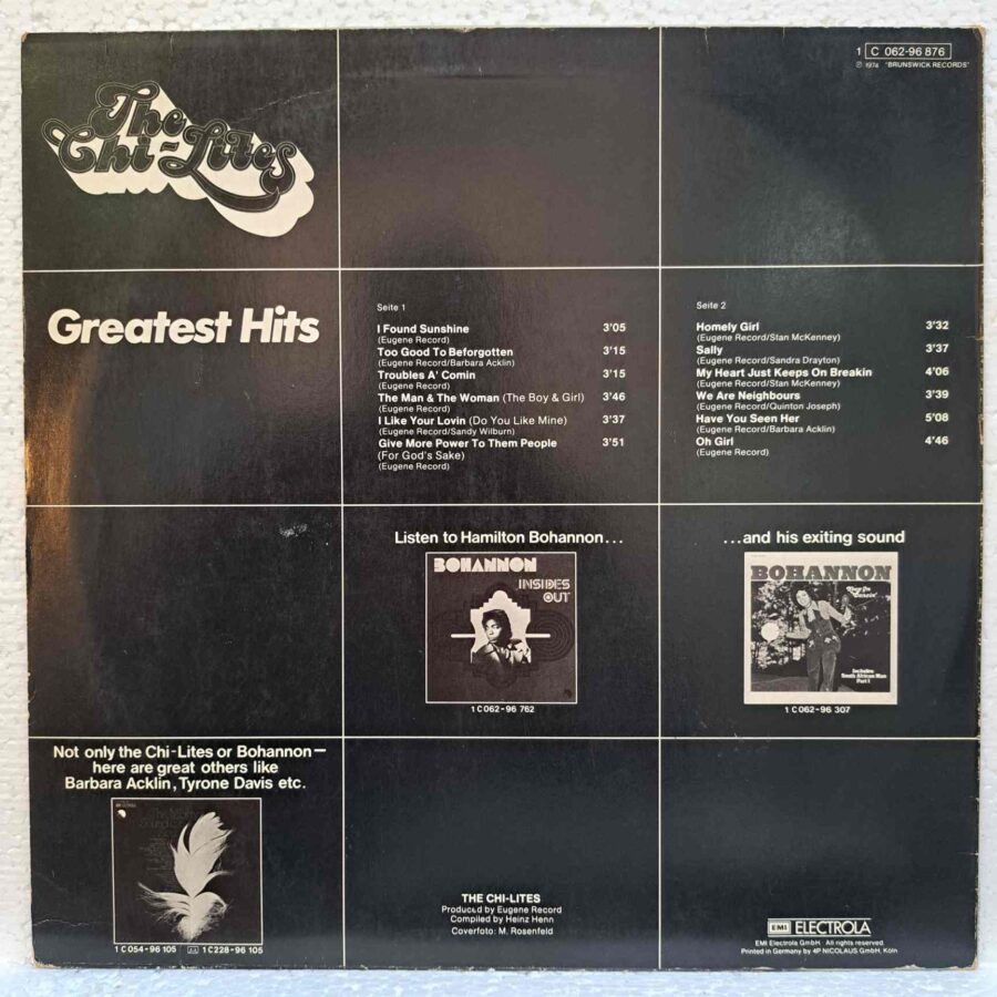 The Chi-Lites ‎– Greatest Hits – Disc Vinil LP VG VG+ (lotH)