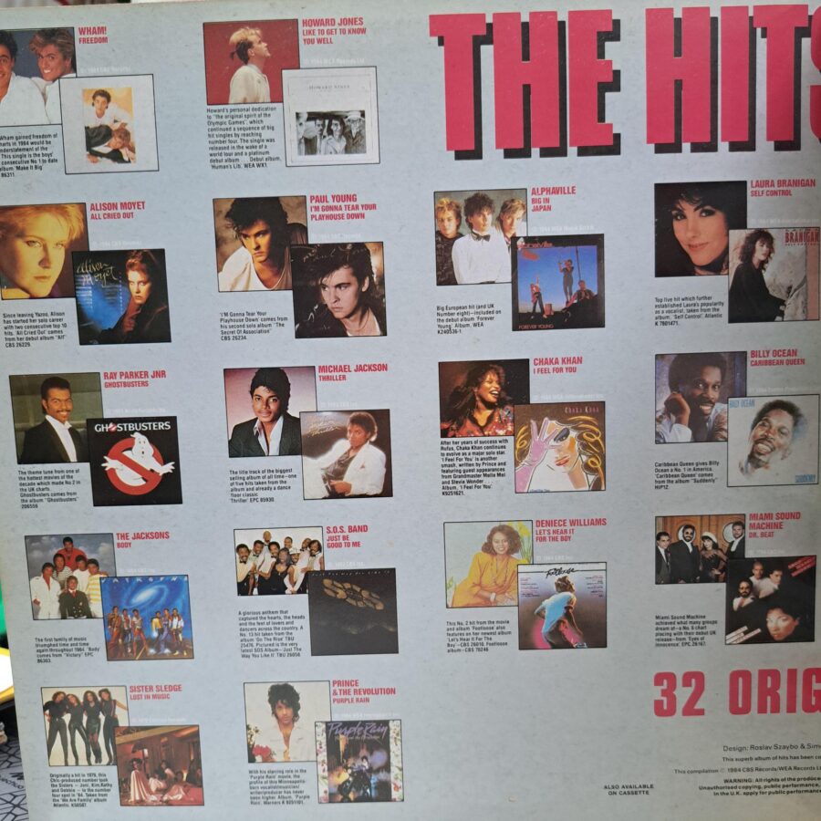 The Hits Album Disc Vinil 2LP VG+ (lotC) Wham! - ZZ Top - Sade - George Michael - Prince And The Revolution - Michael Jackson - Billy Ocean - Laura Branigan - Alphaville ...