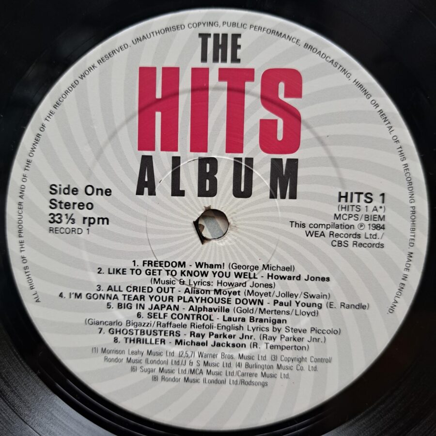 The Hits Album Disc Vinil 2LP VG+ (lotC) Wham! - ZZ Top - Sade - George Michael - Prince And The Revolution - Michael Jackson - Billy Ocean - Laura Branigan - Alphaville ...