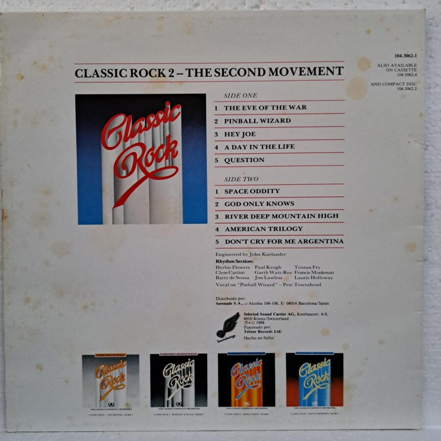 The London Symphony Orchestra – Classic Rock 2 - The Second Disc VINIL LP VG