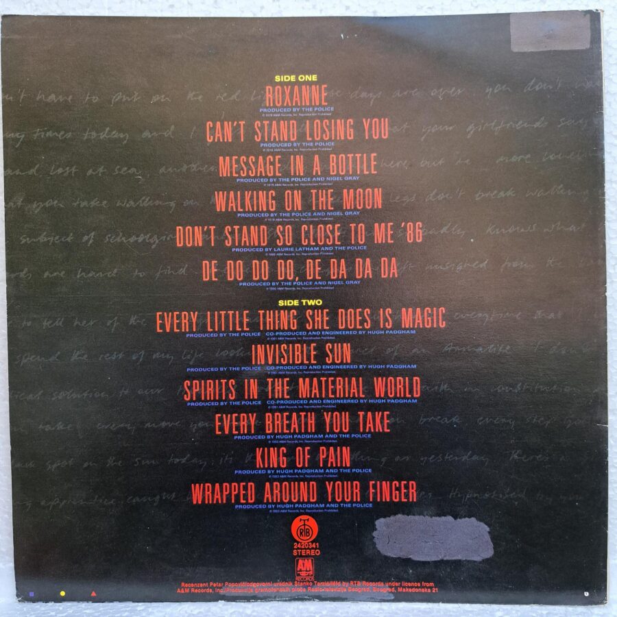 The Police – Every Breath You Take (The Singles) Disc VINIL LP VG+ (box1) Jugo.