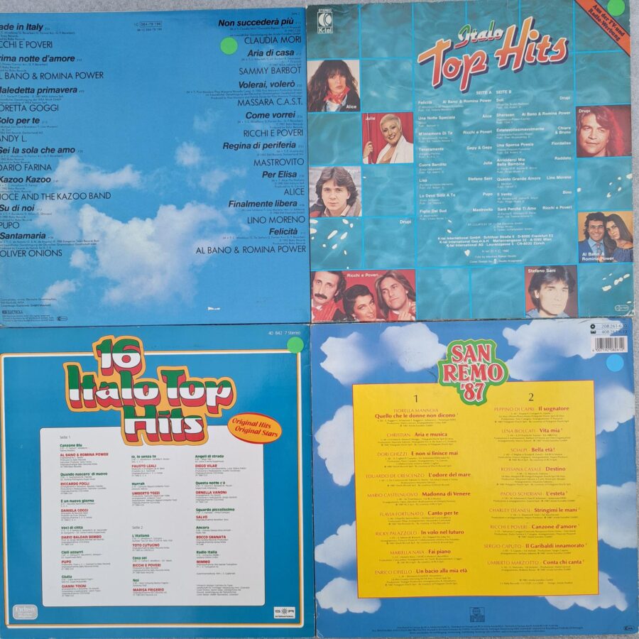 Al Bano&Romina Power, Alice, Ricchi e Poveri, Drupi, Toto Cutugno, Umberto Tozzi - 4 COMPILAȚII Discuri VINIL LP VG VG+ (lot1:5)
