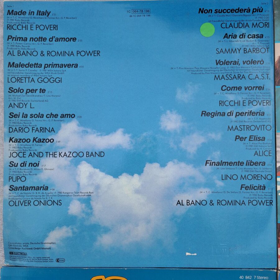 Al Bano&Romina Power, Alice, Ricchi e Poveri, Drupi, Toto Cutugno, Umberto Tozzi - 4 COMPILAȚII Discuri VINIL LP VG VG+ (lot1:5)