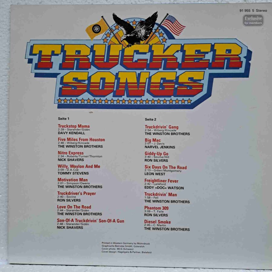Trucker Songs - Davy Kendall, Tommy Stevens, The Winston Brothers, Ron Silvers - Disc Vinil LP NM