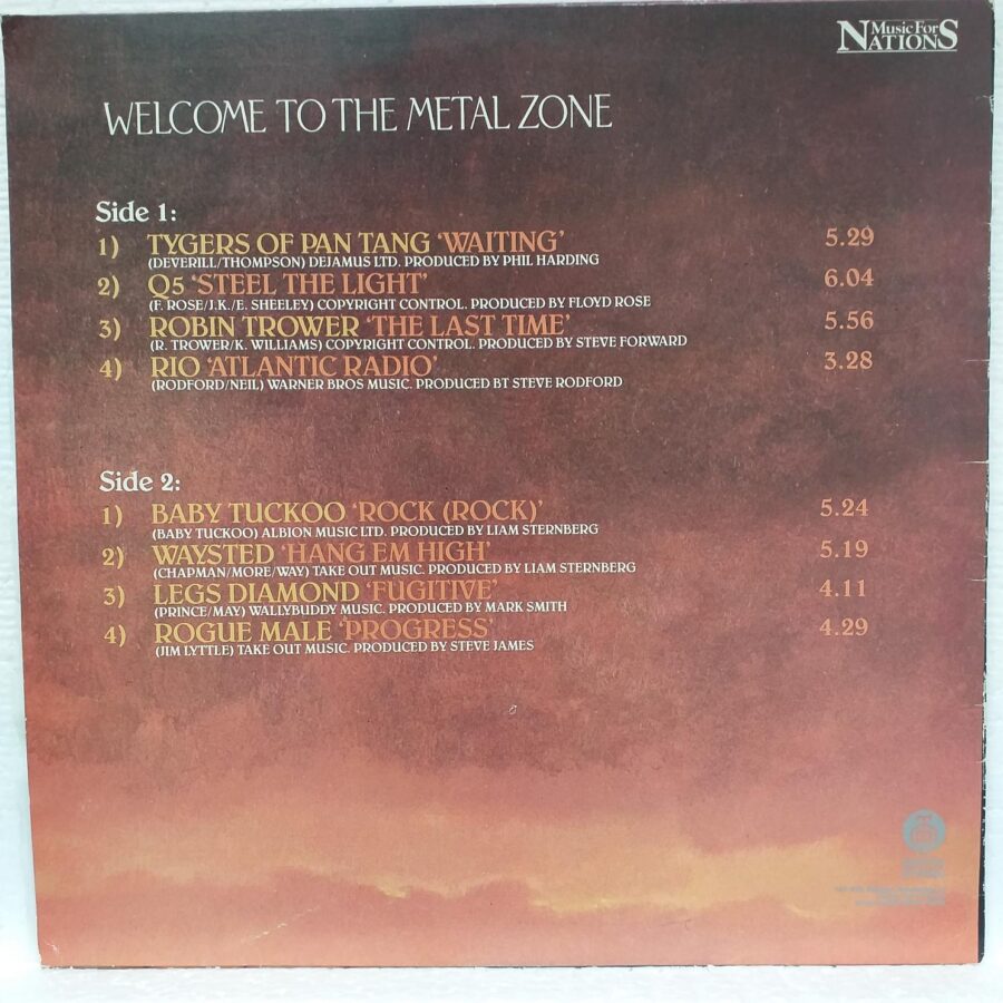 Welcome To The Metal Zone Disc VINIL LP VG+