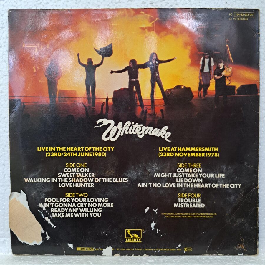 Whitesnake – Live... In The Heart Of The City – Disc Vinil 2LP VG VG+ (lotB)