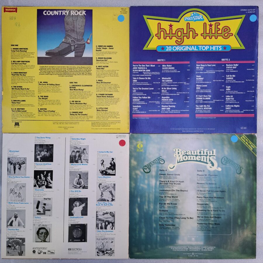 Compilati cu muzica country - rock - pop Discuri VINIL LP VG VG+ (box6:8)