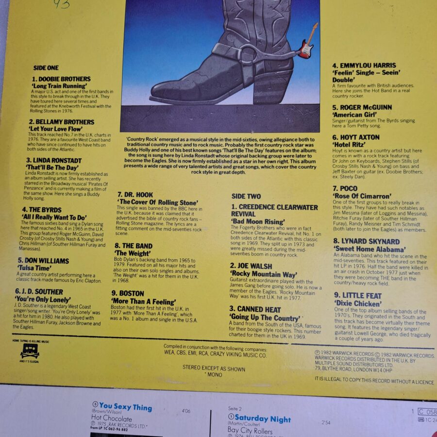 Compilati cu muzica country - rock - pop Discuri VINIL LP VG VG+ (box6:8)