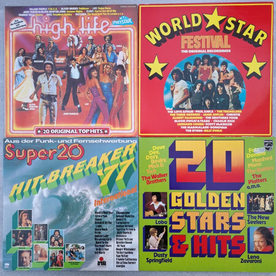 compilati- selecti cele mai bune melodi - ani 70-80 Disc VINIL (DM5) 4LP VG VG+ Leonard Cohen, Paul Anka, Janis Joplin, Eric Burdon The Animals , Boney M , AbbA , Jean Michel Jarre, Baccara, Joan Baez, Jerry Lee Lewis, ....