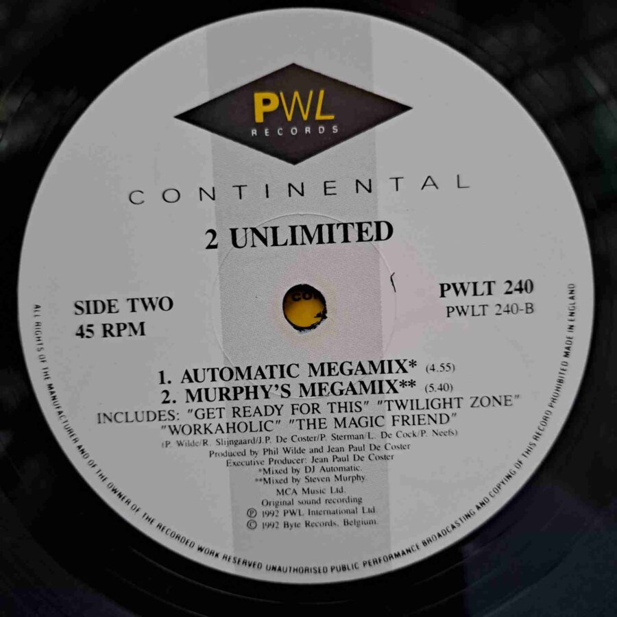 2 Unlimited ‎– The Magic Friend Megamix - Disc Vinil MAXI 45 RPM VG+ (lotM)