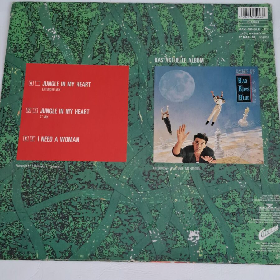 Bad Boys Blue – Jungle In My Heart Disc vinil MAXI VG VG+ (R)