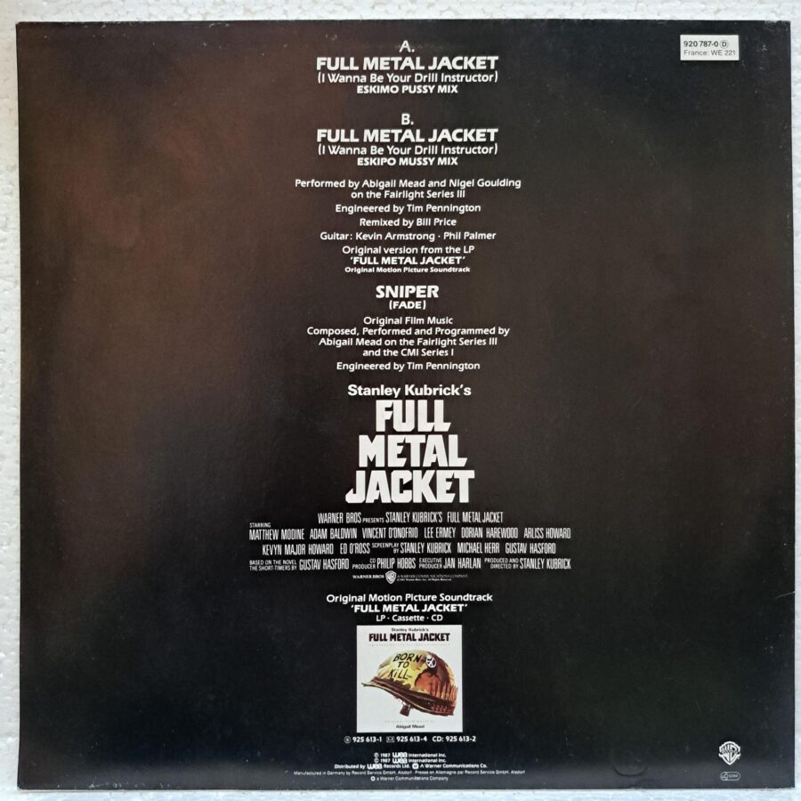 Abigail Mead And Nigel Goulding – Full Metal Jacket (I Wanna Be Your Drill Instructor) (3) Abigail Mead And Nigel Goulding – Full Metal Jacket (I Wanna Be Your Drill Instructor) – Disc Vinil MAXI 45 RPM VG+(lotE)