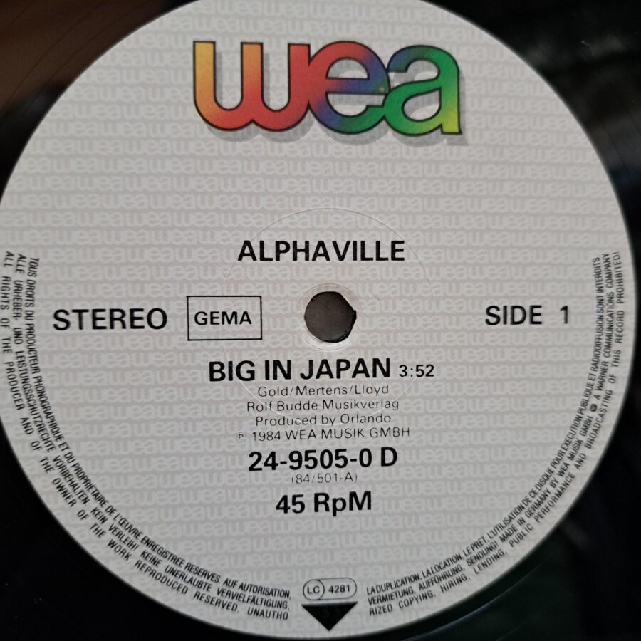 Alphaville – Big In Japan – Disc Vinil MAXI 45 RPM VG+(lotE)
