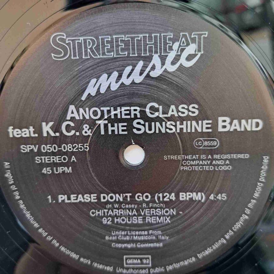 Another Class Featuring K.C. & The Sunshine Band – Please Don't Go (92 House-Remix-Version) Disc VINIL maxi VG+ (BOX5)