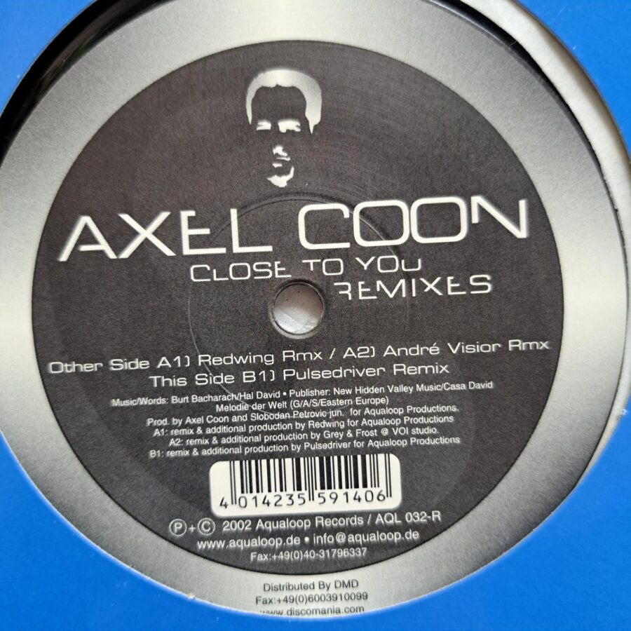 Axel Coon – Close To You (Remixes) (1) Axel Coon – Close To You (Remixes) - Disc Vinil MAXI VG+ (lotE)