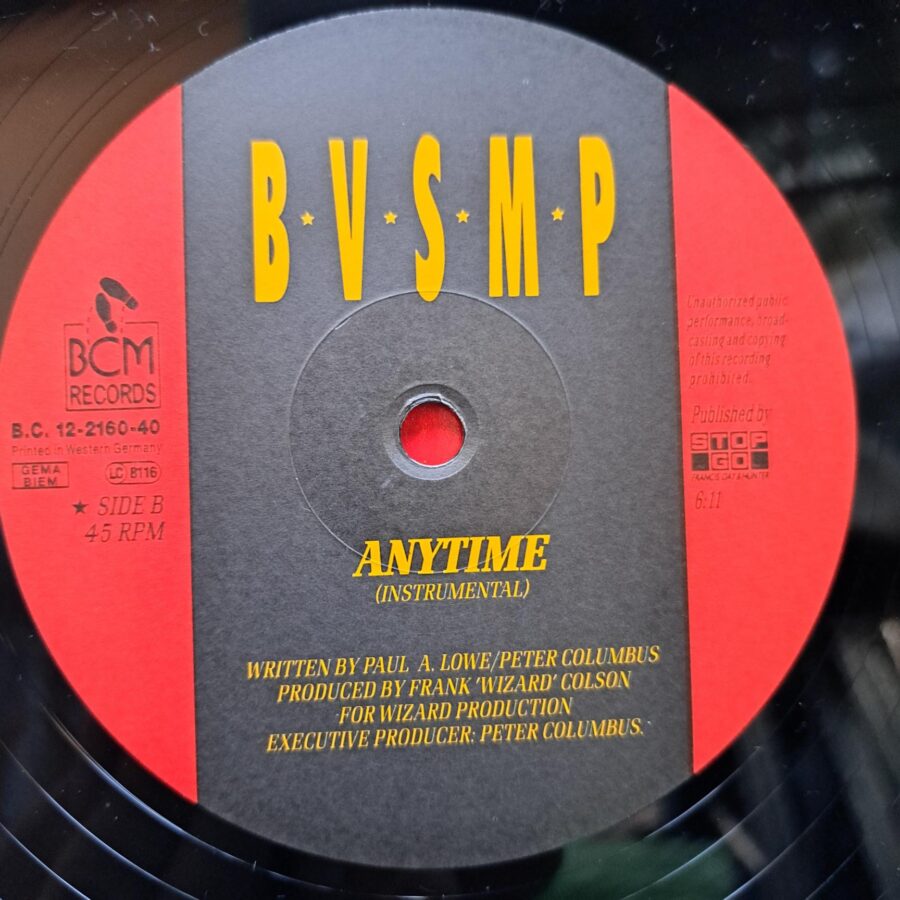 B.V.S.M.P. – Anytime – Disc Vinil MAXI 45 RPM VG+(lotE)